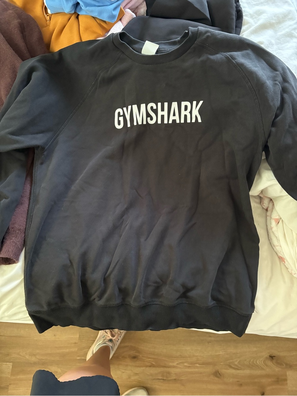 Gymshark Black Sweatshirt with White Logo